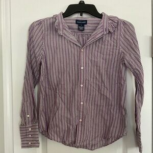 Women's UK 12 US 8 Ralph Lauren Purple Striped Button Down Shirt / Blouse